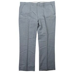 Vintage Unbranded Dress Pants Mens 46 Gray Excellent Textured Trousers 46R W41
